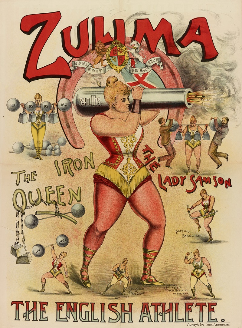 Imp. Avery's Ltd lith - Zulima The Iron Queen The Lady Samson The English Athlete