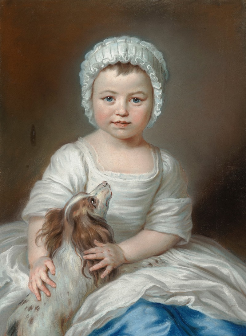 William Hoare of Bath - Portrait of Lord John Pelham-Clinton (1755-1781) as a child, with a Clumber spaniel