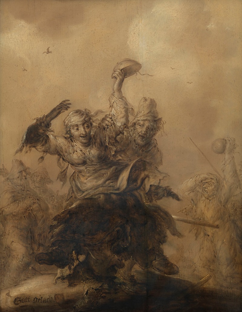 Adriaen Pietersz. Van De Venne - Dicing, Drabbing and Drinking Bring Man to Destruction