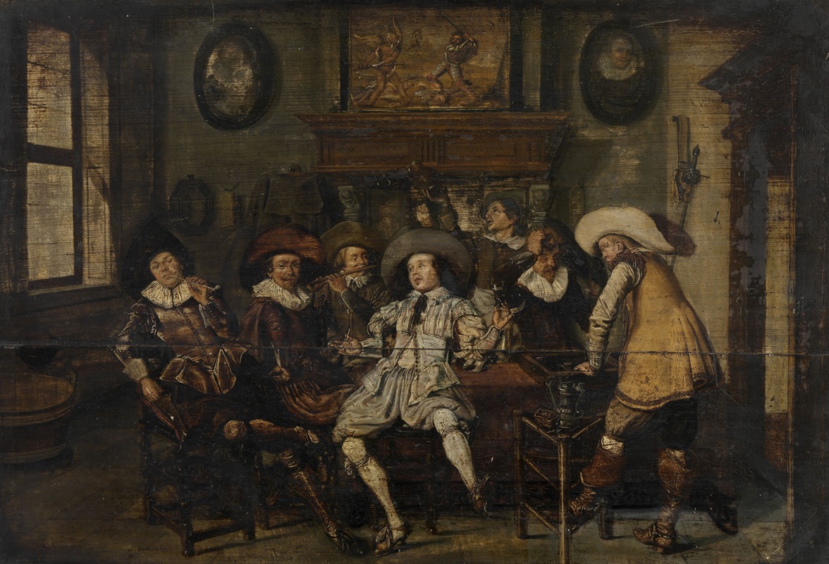 Dirck Hals - Company making Music and drinking in an Inn