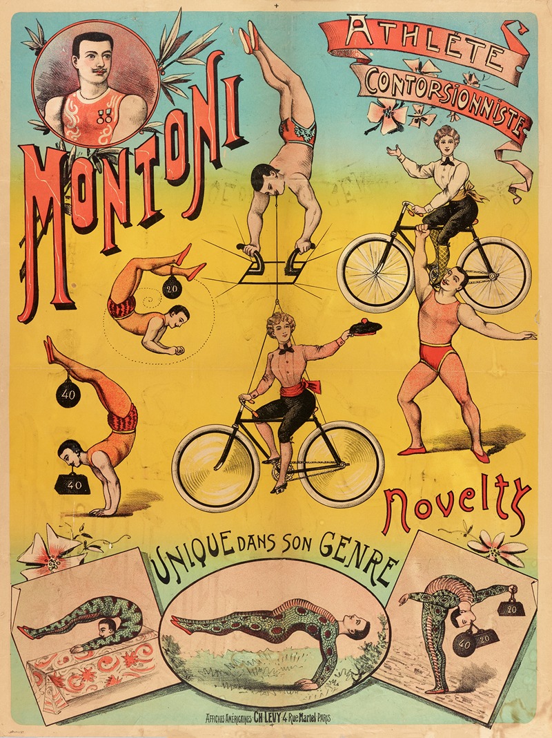 Imp. Charles Lévy - Athlete Contorsionniste Montoni Novelty Unique Dans Son Genre