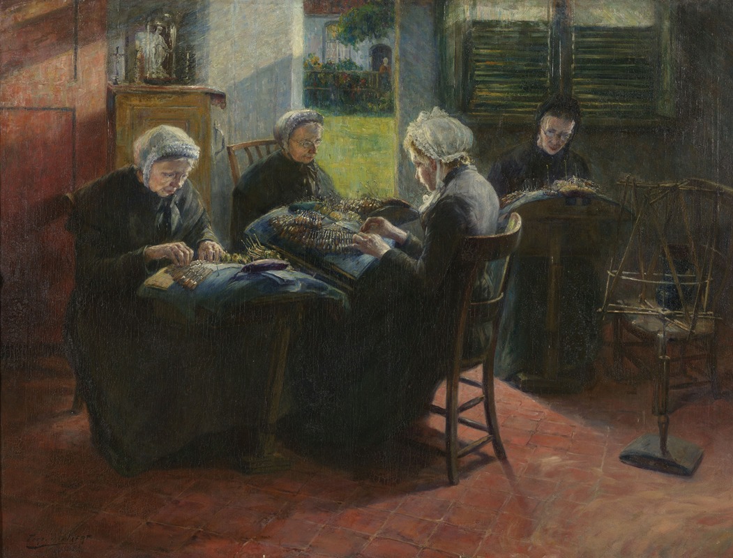 Ferdinant Willaert - Lace-worksters at the Beguinage in Gand