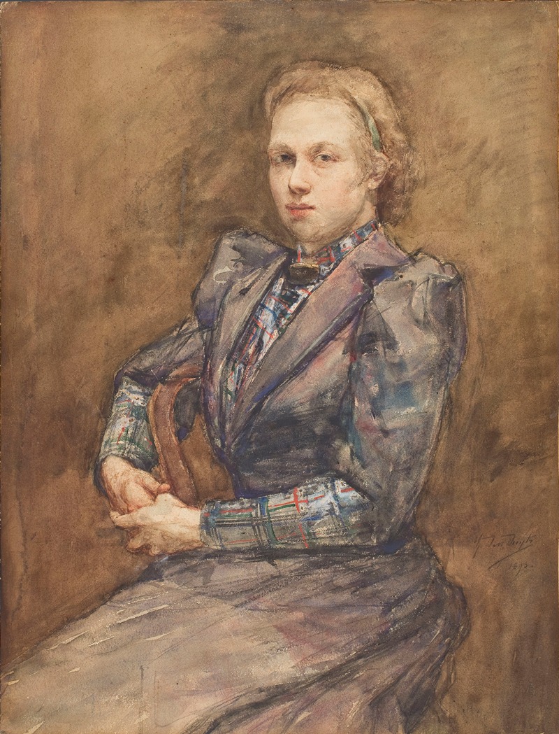 Gustave Den Duyts - Portrait of a Young Woman Seated