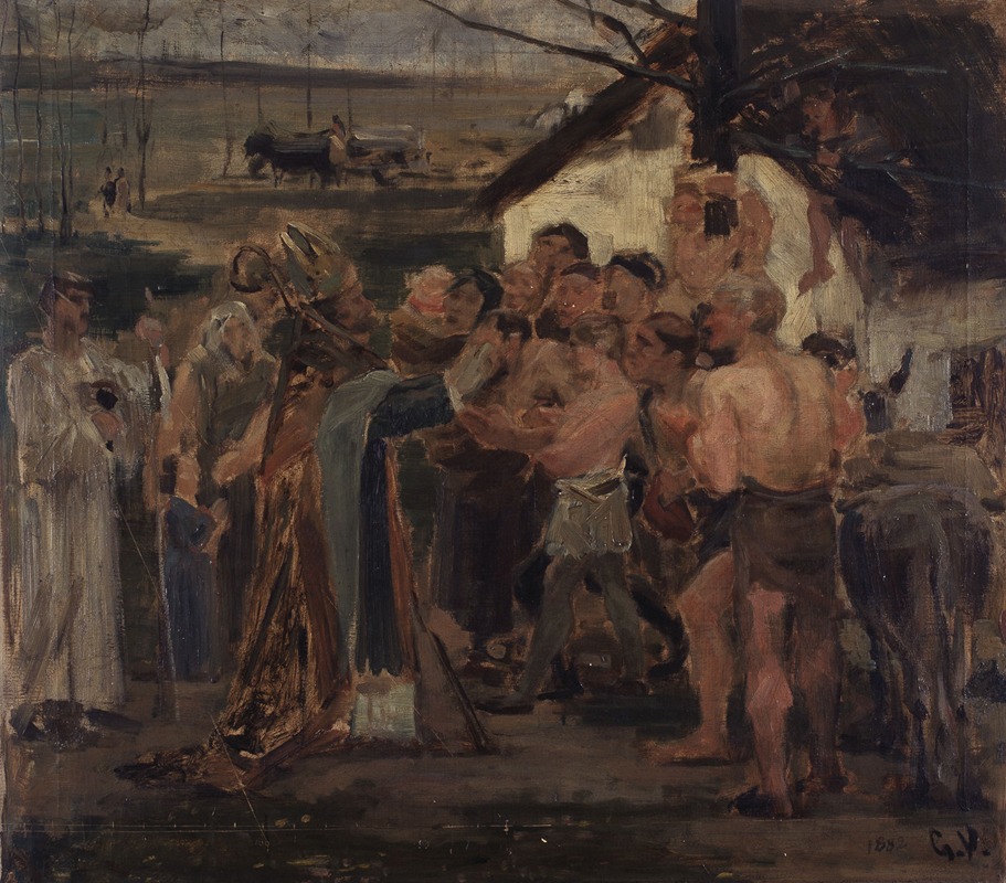 Gustave Vanaise - Saint Livinus in Flanders (study)