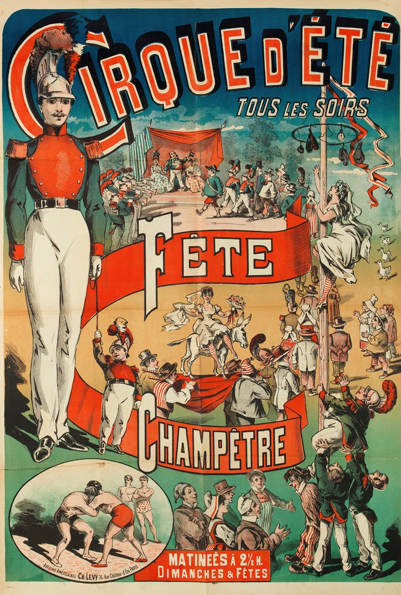 Imp. Charles Lévy - Cirque D’ete Tous Les Soirs Fête Champêtre Matinees A 2 12 H. Dimanches & Fêtes