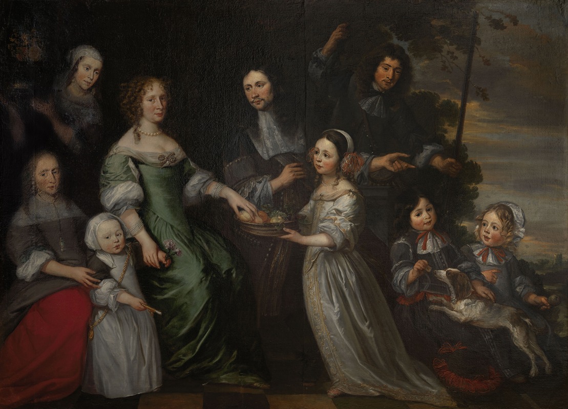 Jacob Van Oost - Portrait of Albert de Grass and Marie-Anne Pardo with their Family