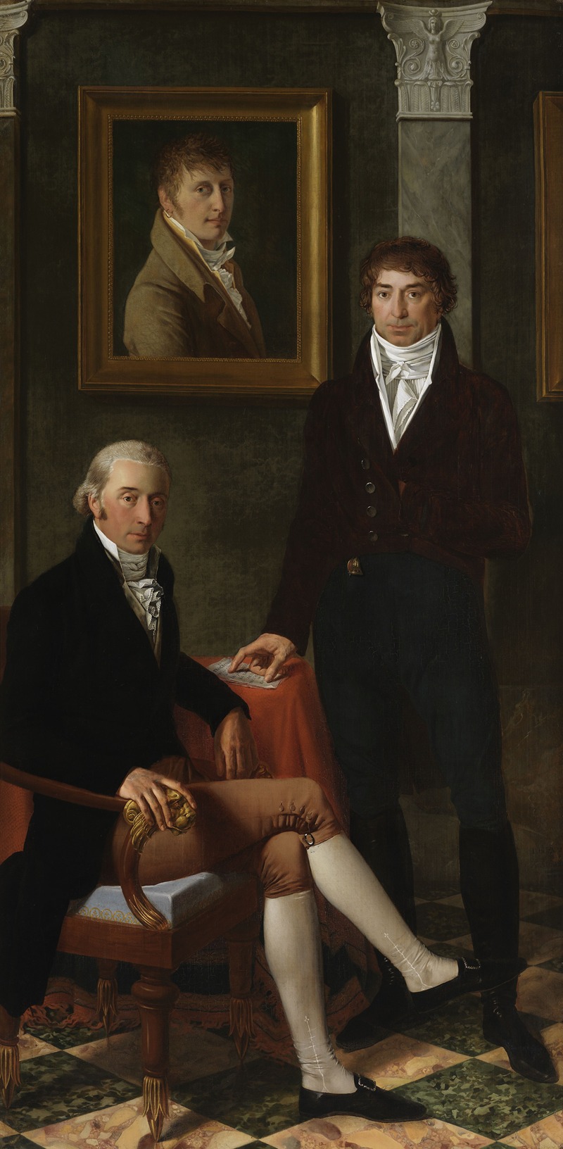 Joseph Denis Odevaere - Friendship portrait of the artists François Wynckelman, François van der Donckt and Joseph Odevaere