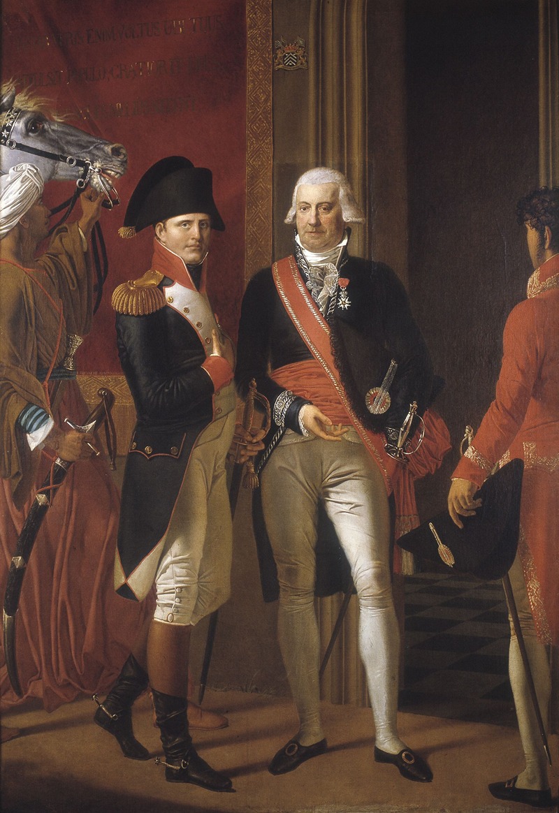 Joseph Denis Odevaere - Mayor De Croeser receives Napoleon Bonaparte in the City Hall of Bruges, 1803