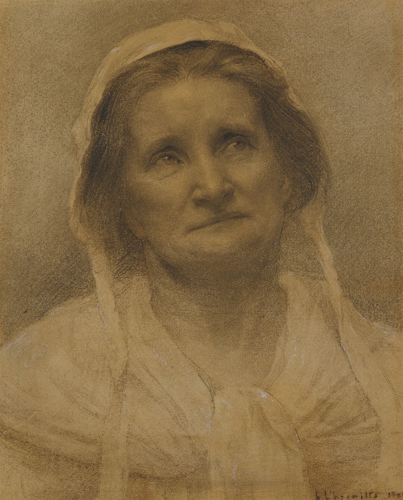 Léon Augustin Lhermitte - Head of a Peasant Woman