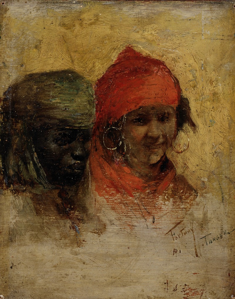 Mariano Fortuny Marsal - A Black and a Moroccan Woman in Tanger (study)