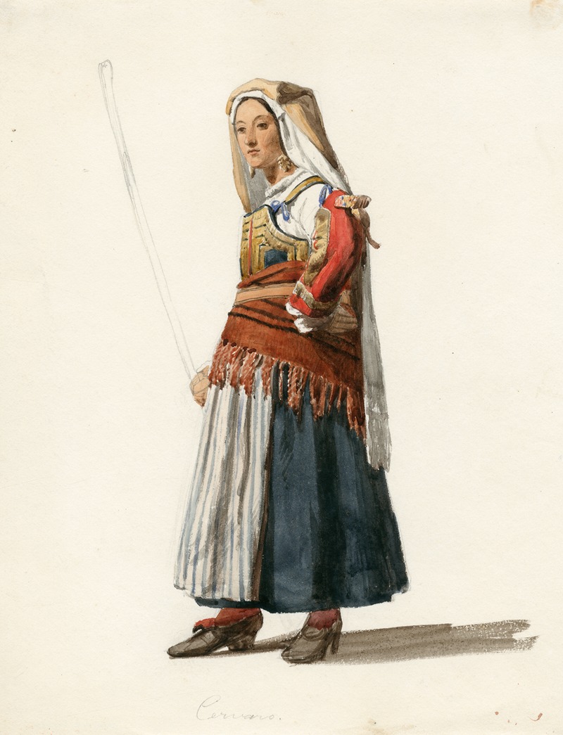 Pierre Louis Dubourcq - Young woman from Cervaro, Italy, in local costume