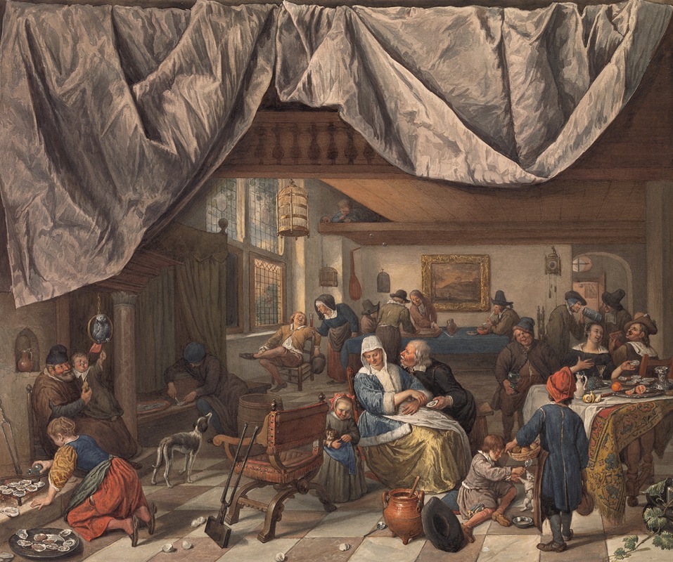 Reinier Craeyvanger - Eene voorstelling van het menschelijk leven (naar Jan Steen)