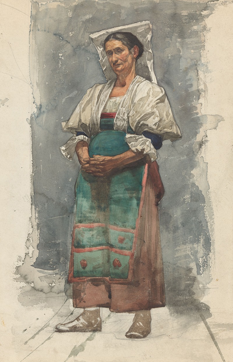 Willem Witsen - Staande vrouw in klederdracht