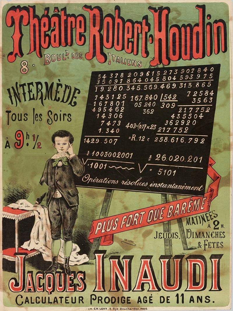 Imp. Charles Lévy - Théâtre Robert-Houdin 8 Bould Des Italiens Intermede Tous Les Soirs A 9 H