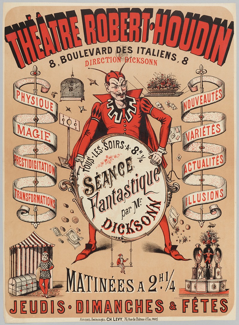 Imp. Charles Lévy - Theâtre Robert-Houdin 8, Boulevard Des Italiens, Seance Fantastiq