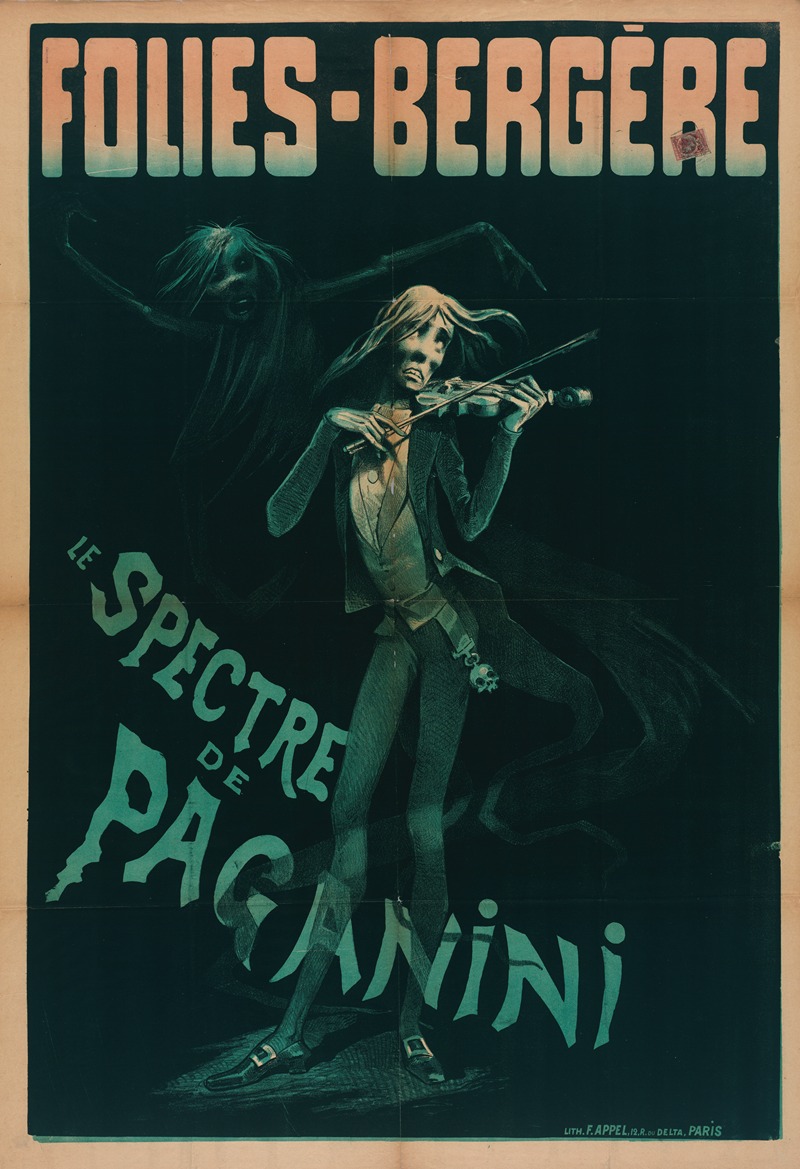 Lith. F.A. Appel - Folies-Bergere Le Spectre De Paganini