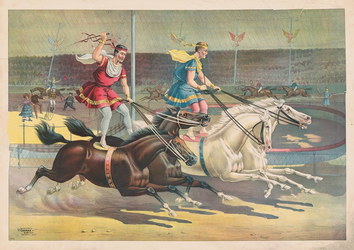 Calvert Litho. Co - Standing horseback riders