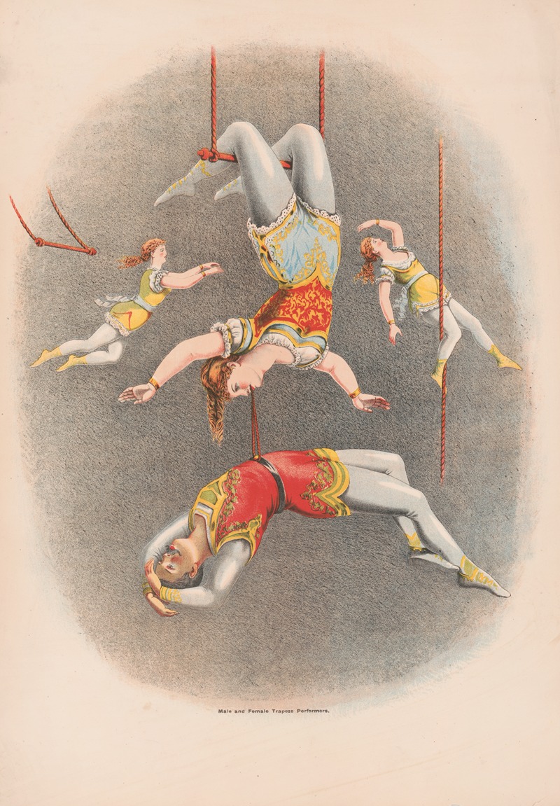 Courier Litho. Co. - Male and female trapeze performers