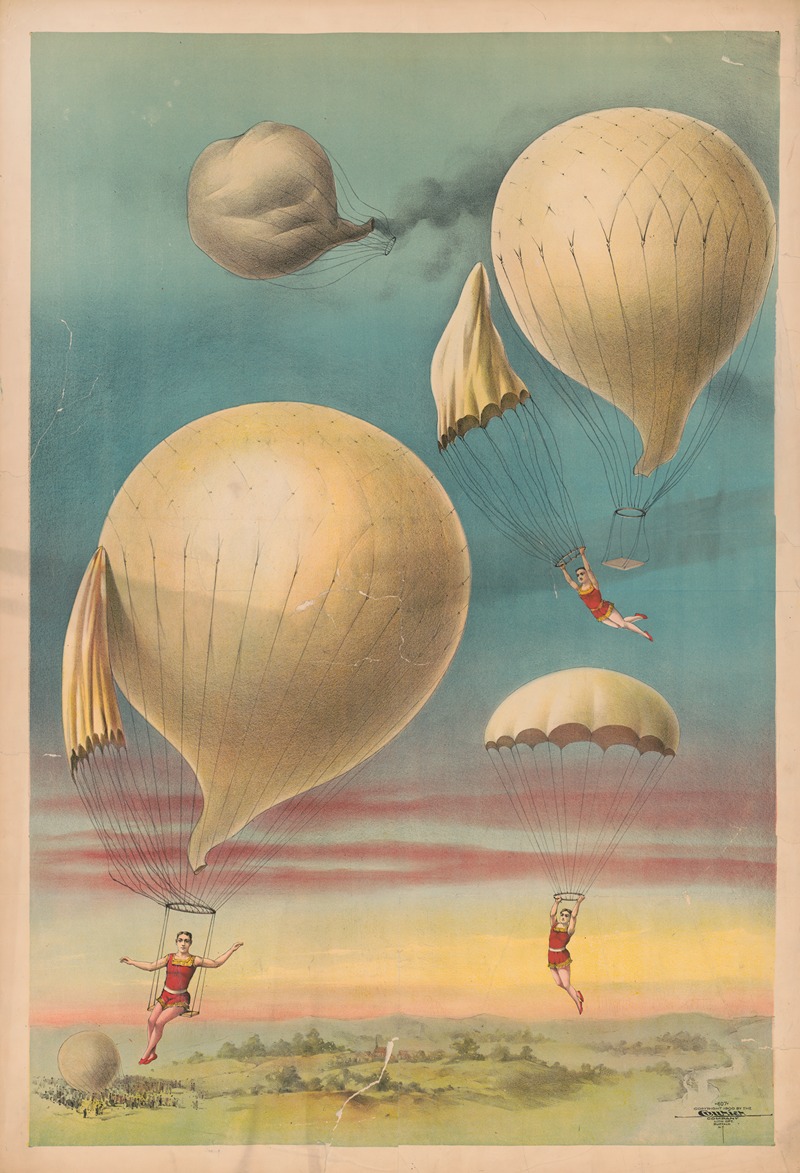 Courier Litho. Co. - Parachuting from balloons