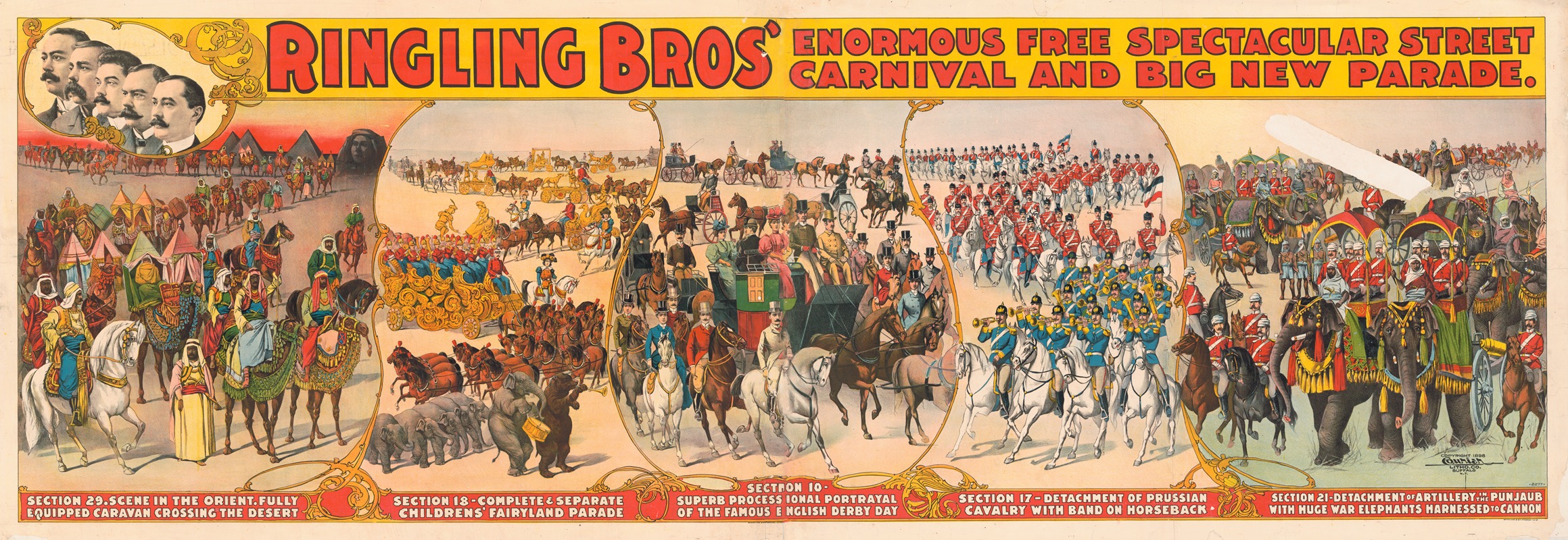 Courier Litho. Co. - Ringling Bros’ enormous free spectacular street carnival and big new parade