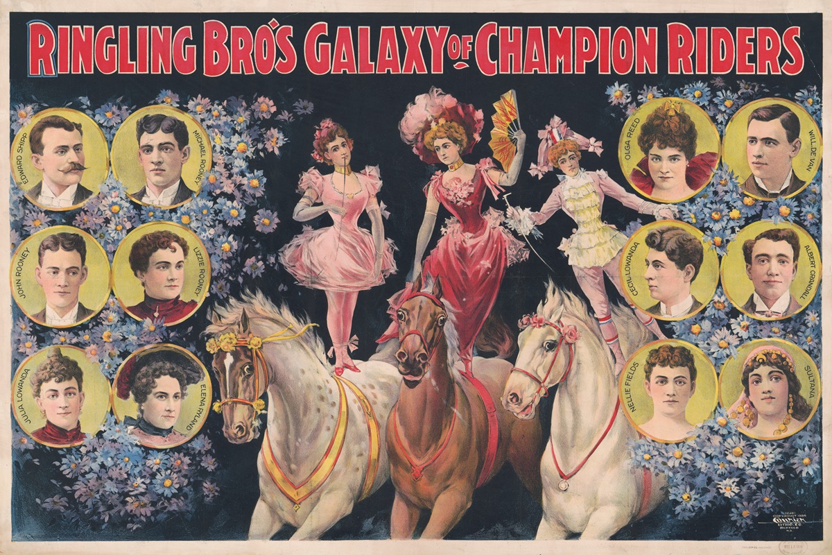 Courier Litho. Co. - Ringling Bros. galaxy of champion riders