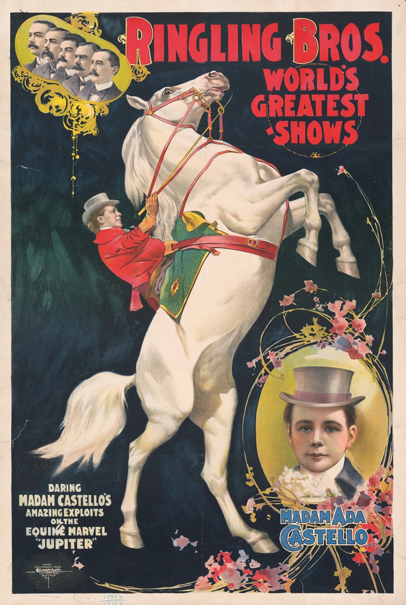 Courier Litho. Co. - Ringling Bros. World’s Greatest Shows – Madam Ada Castello