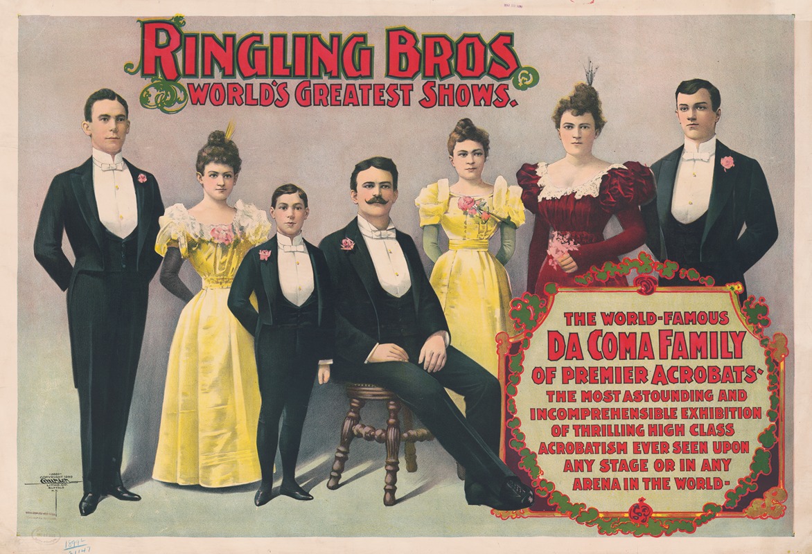 Courier Litho. Co. - Ringling Bros. world’s greatest shows. The world famous DaComa family of premier acrobats…