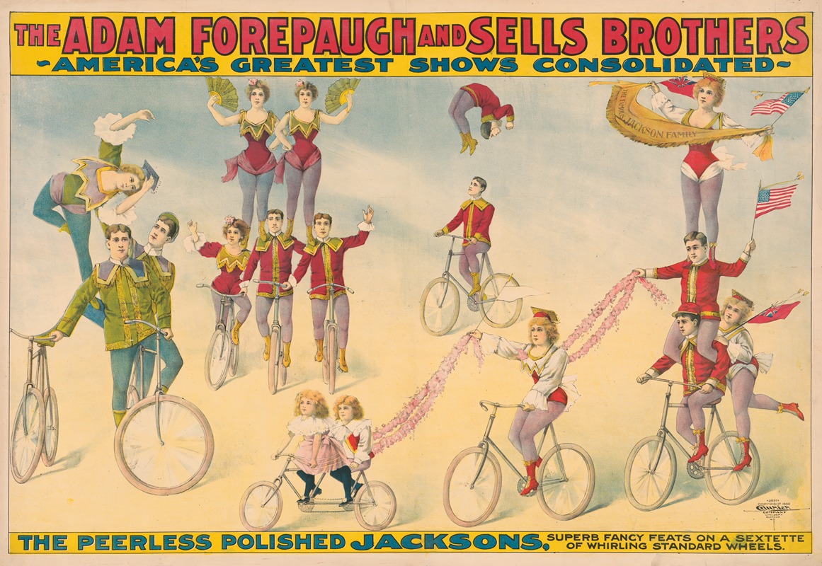 Courier Litho. Co. - The Adam Forepaugh & Sells Brothers America’s greatest shows consolidated. The peerless polished Jacksons