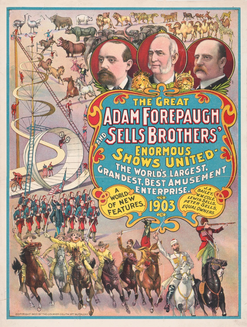 Courier Litho. Co. - The great Adam Forepaugh and Sells Brothers enormous shows united