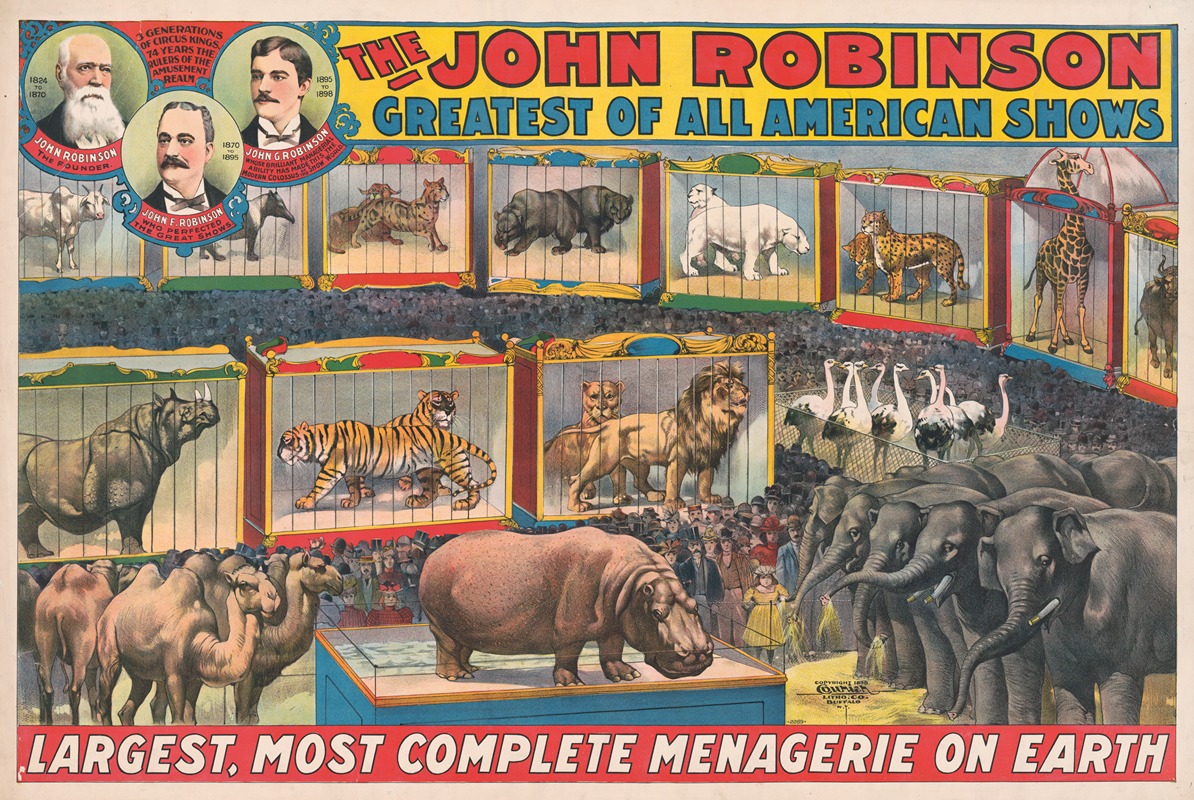 Courier Litho. Co. - The John Robinson Largest, Most Complete Menagerie on Earth