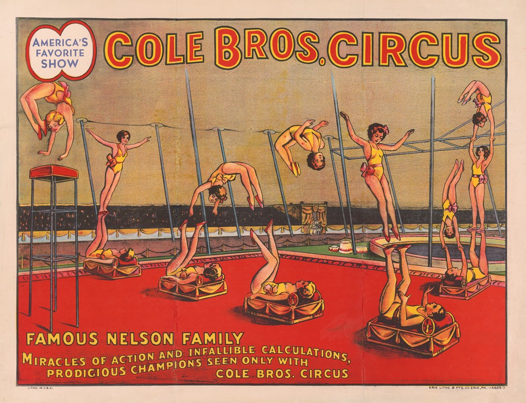 Erie Litho Co. - Cole Bros. Circus. Nelson Family