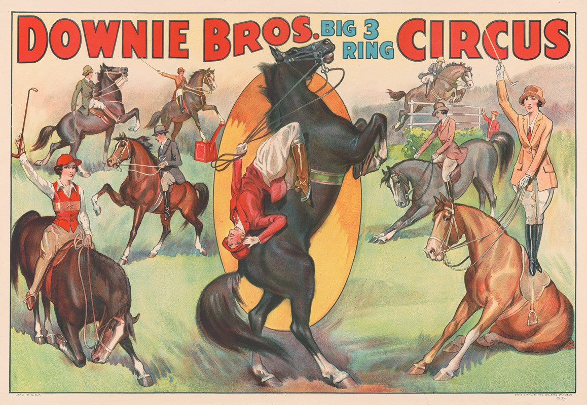 Erie Litho Co. - Downie Bros. big 3 ring circus