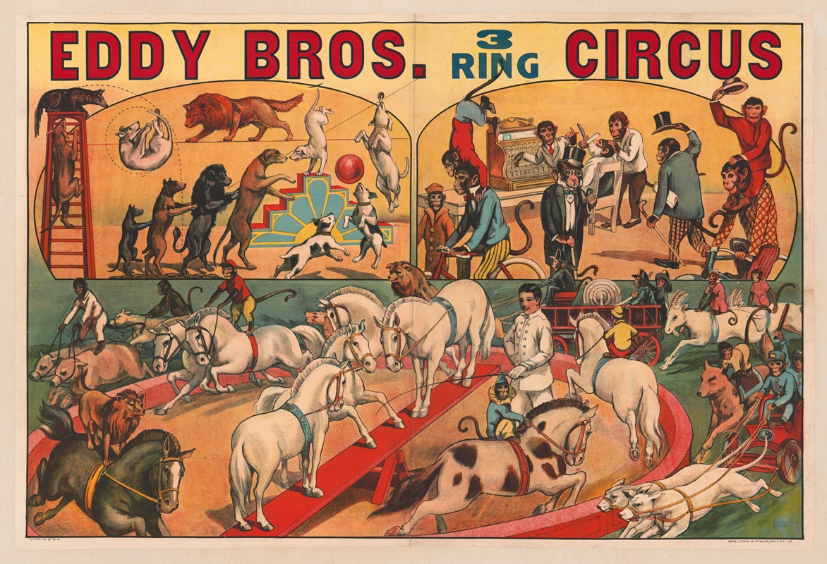 Erie Litho Co. - Eddy Bros. 3 ring circus