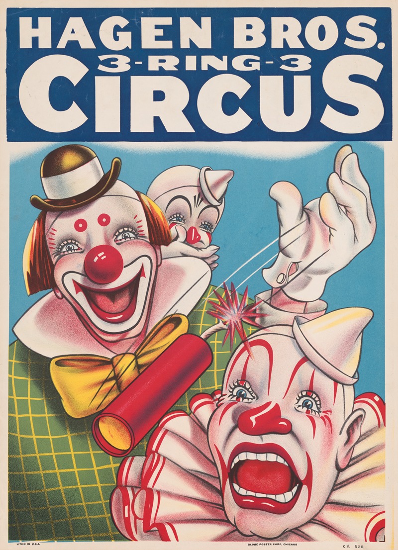 Globe Poster Corp. - Hagen Bros. 3-ring-3 circus