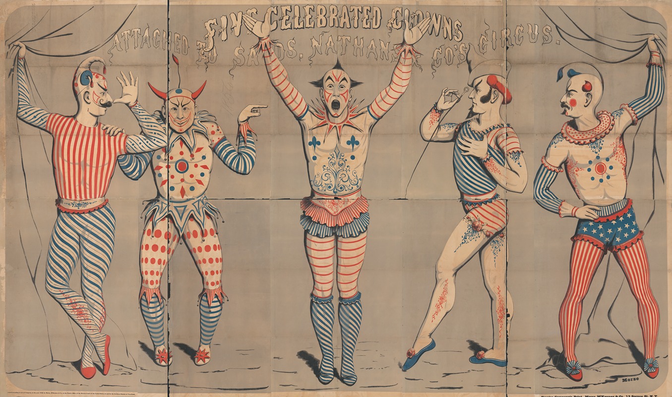 Morse, M'Kenney & Company - Five celebrated clowns attached to Sands, Nathans Co’s Circus