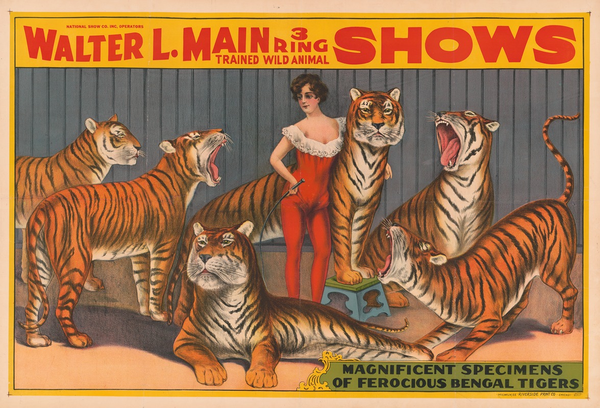 Riverside Printing Co. - Walter L. Main 3 ring trained wild animal shows