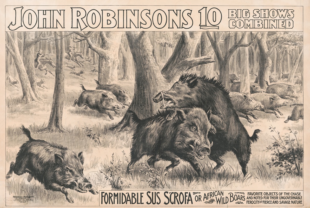 Russell, Morgan & Co. - John Robinson’s 10 big shows combined. Formidable sus scrofa or African wild boars