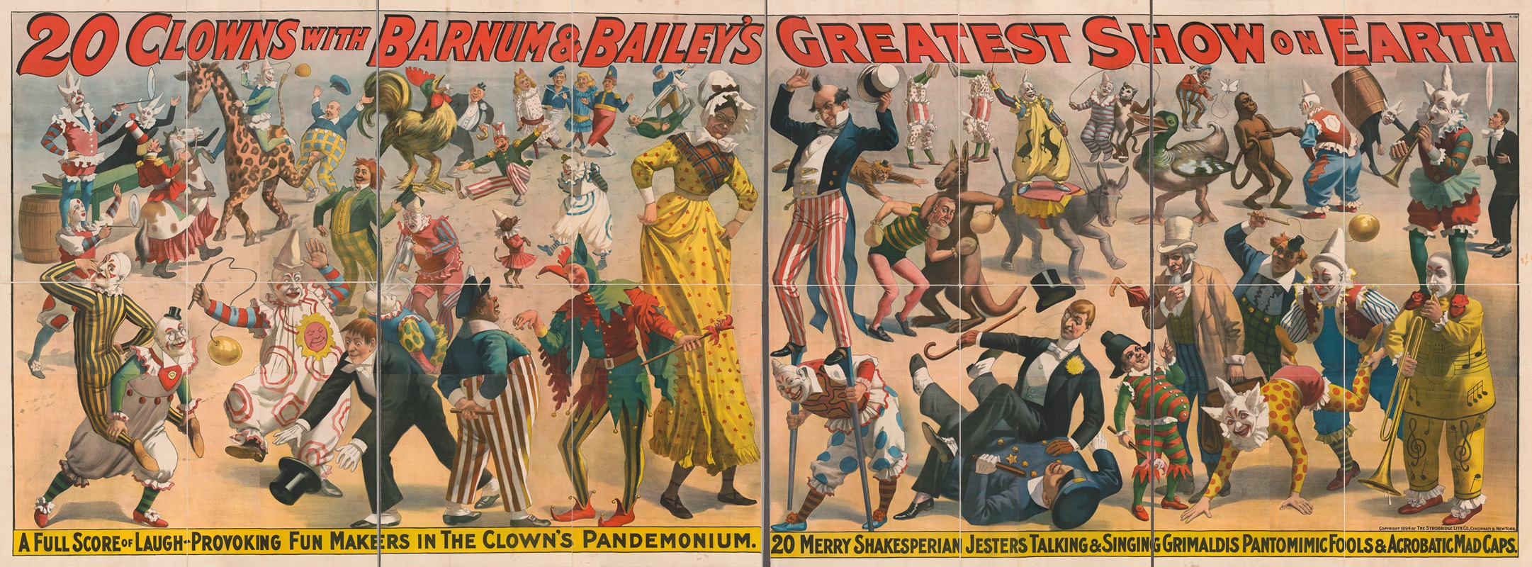 Strobridge & Co. Lith - 20 clowns with Barnum & Bailey’s greatest show on earth