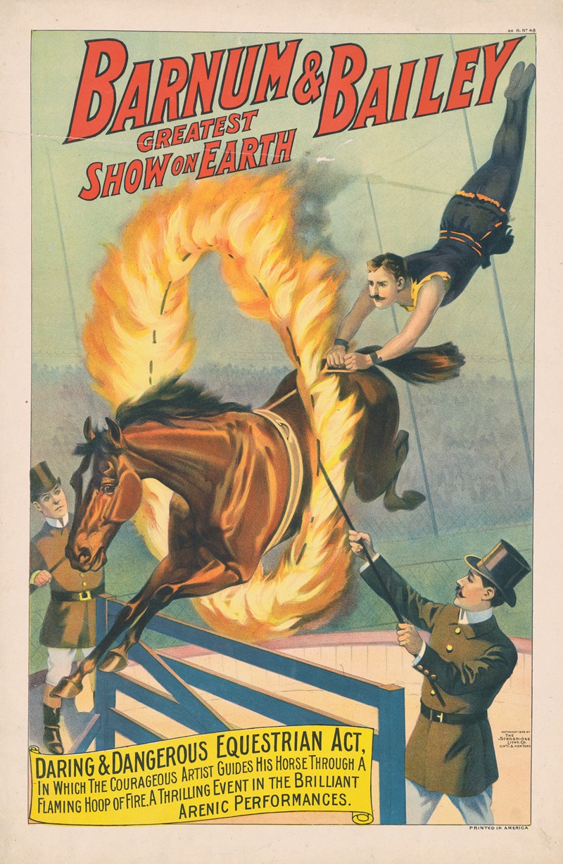 Strobridge & Co. Lith - Barnum & Bailey greatest show on earth Daring and dangerous equestrian act …