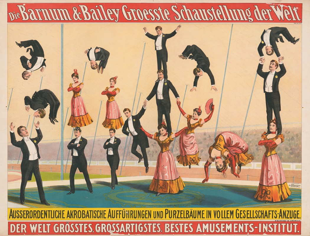 Strobridge & Co. Lith - Die Barnum & Bailey groesste schaustellung der welt Ausserordentliche Akrobatische Auffuhrungen…