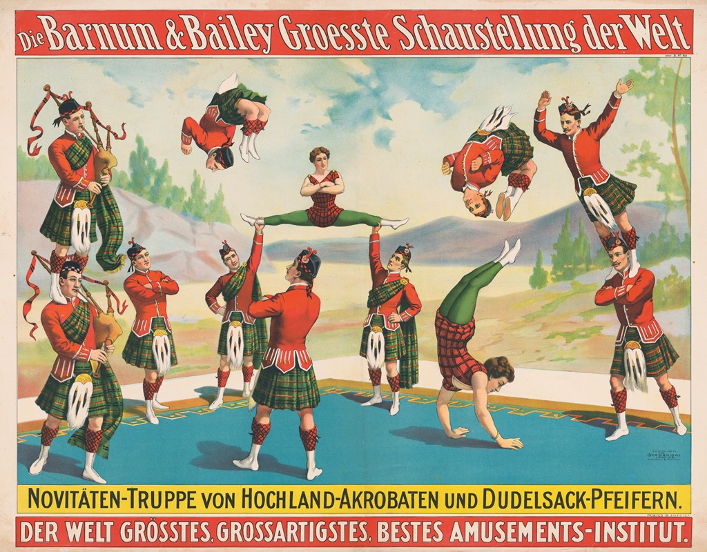 Strobridge & Co. Lith - Die Barnum & Bailey groesste schaustellung der welt Novitäten-Truppe von Hochland…