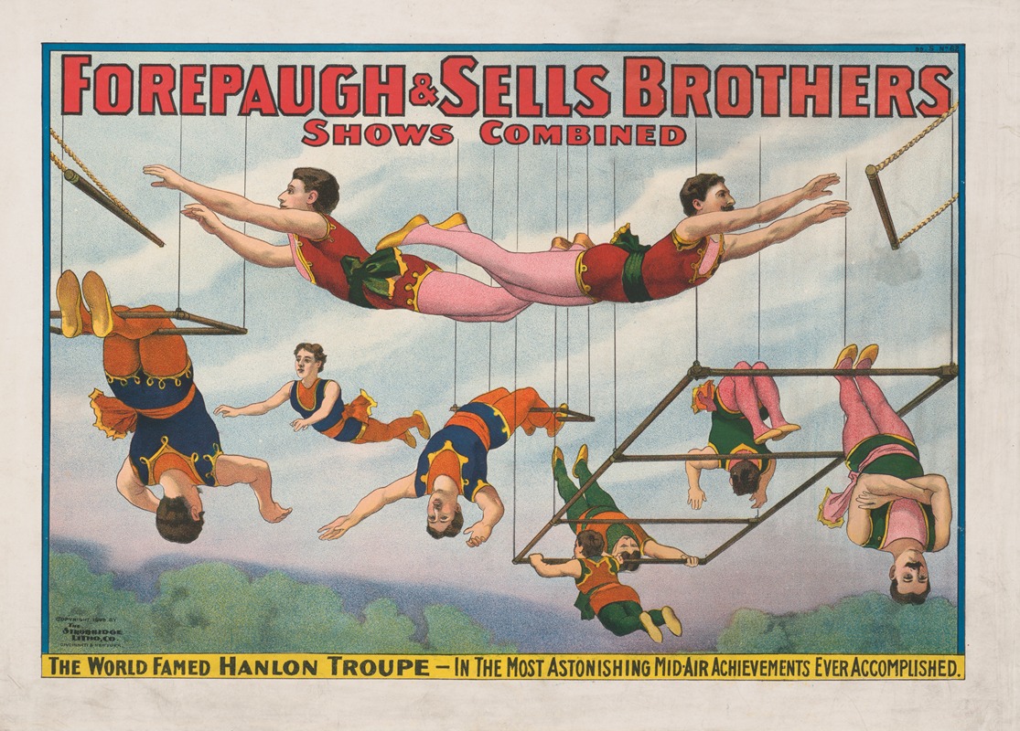 Strobridge & Co. Lith - Forepaugh & Sells Brothers Shows Combined. The World Famed Hanlon Troupe …