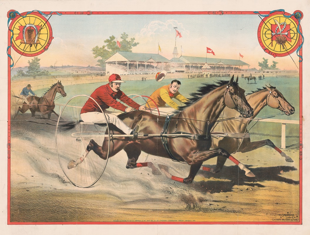 Strobridge & Co. Lith - Harness racing scene