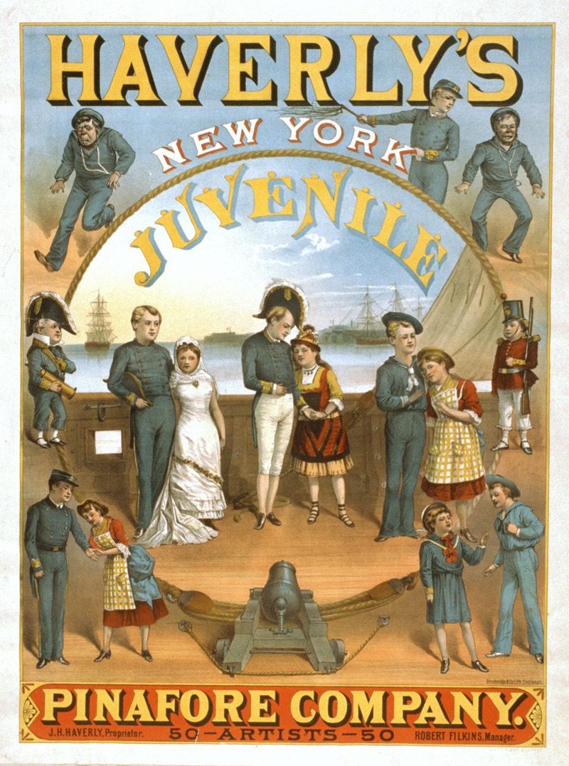 Strobridge & Co. Lith - Haverly’s New York Juvenile Pinafore Company 50 artists–50.