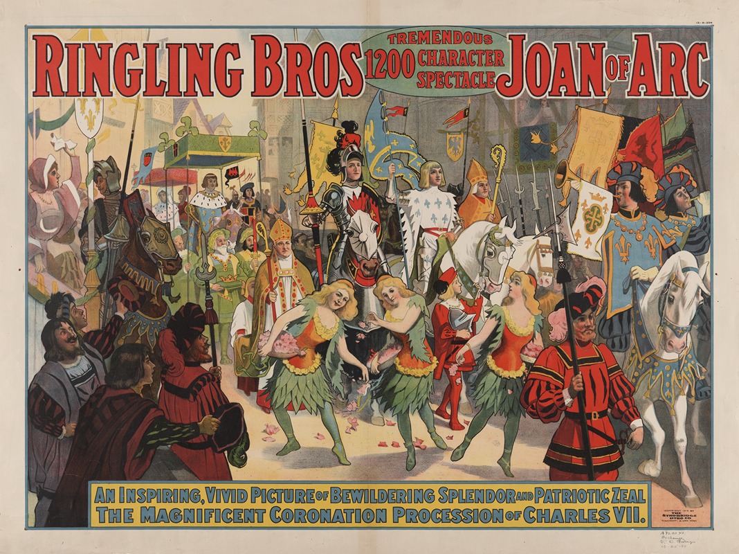 Strobridge & Co. Lith - Ringling Bros. tremendous 1200 character spectacle Joan of Arc