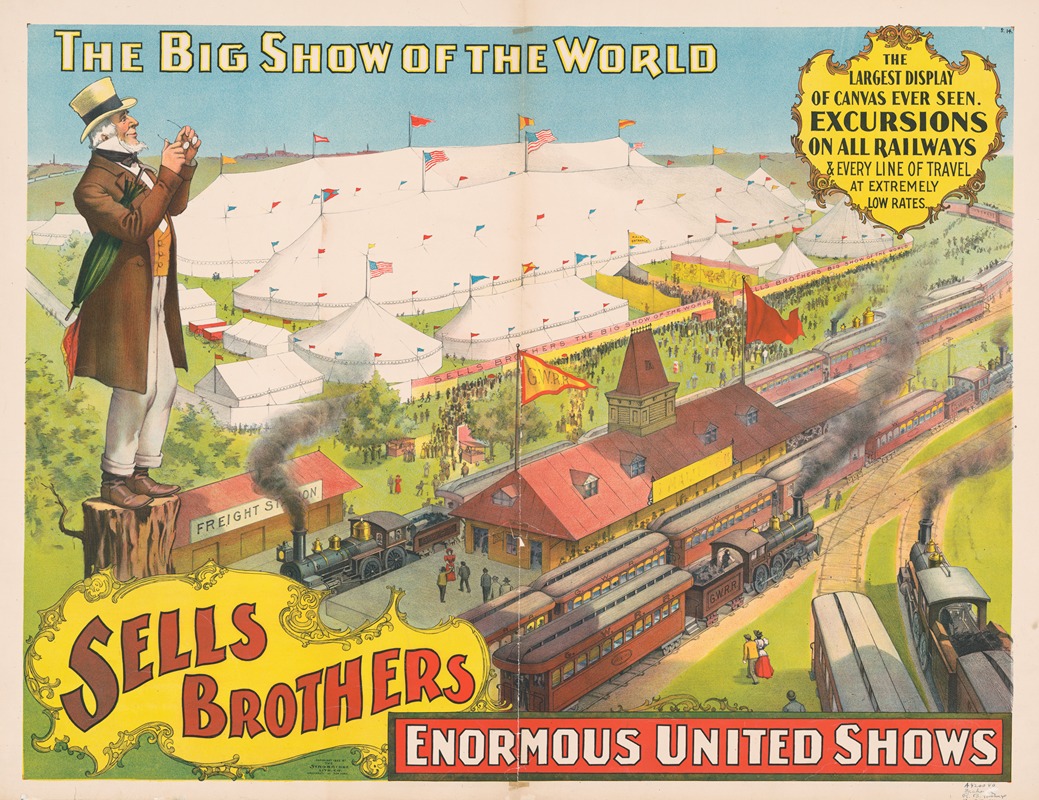 Strobridge & Co. Lith - Sells Brothers Enormous United Shows … The big show of the world …