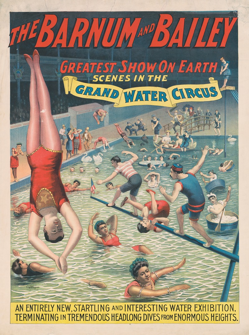 Strobridge & Co. Lith - The Barnum & Bailey greatest show on earth Scenes in the grand water circus