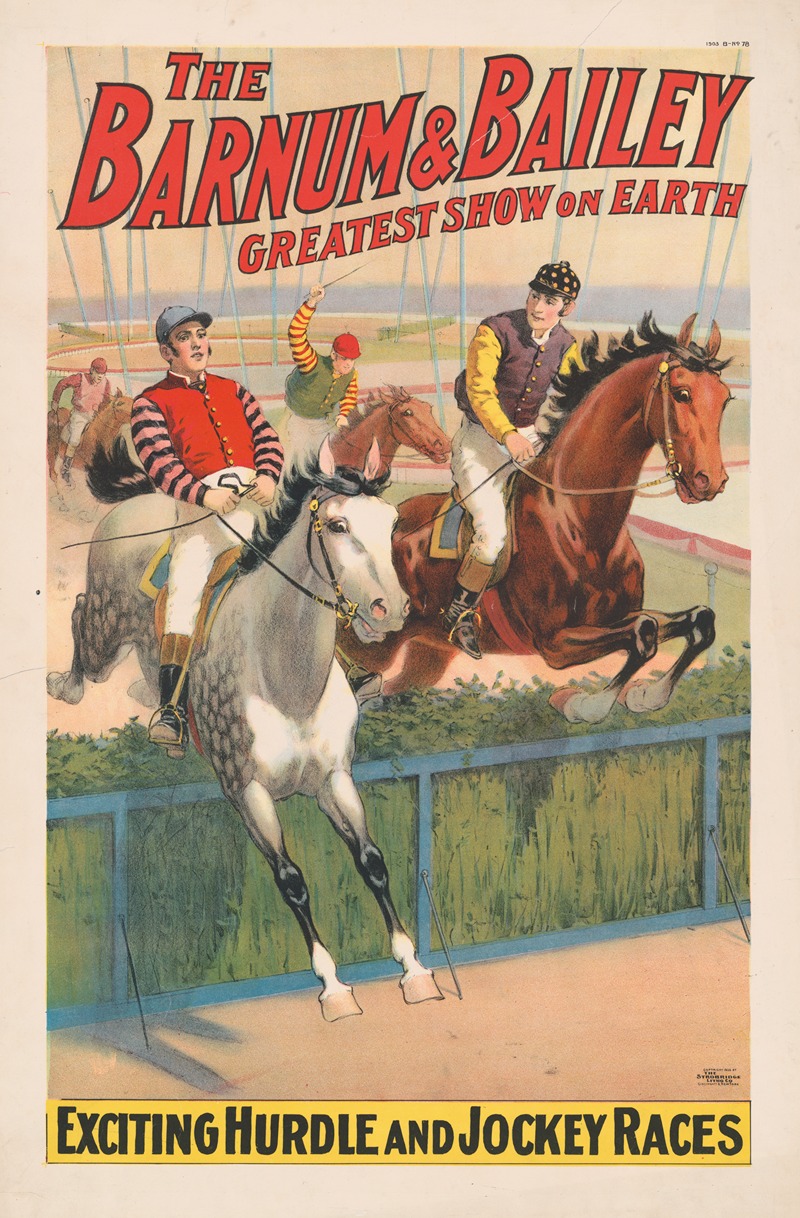 Strobridge & Co. Lith - The Barnum & Bailey greatest show on earth. Exciting hurdle and jockey races