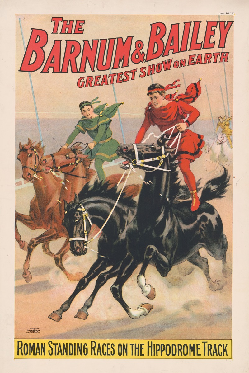 Strobridge & Co. Lith - The Barnum & Bailey greatest show on earth. Roman standing races on the Hippodrome track