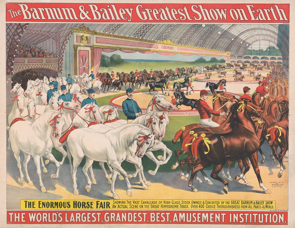 Strobridge & Co. Lith. - The Barnum & Bailey greatest show on earth. The enormous horse fair